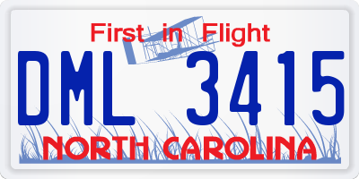 NC license plate DML3415