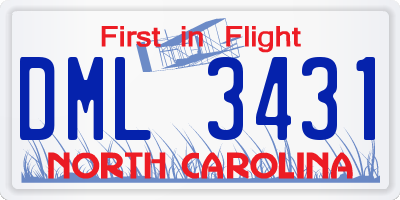 NC license plate DML3431