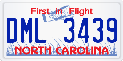 NC license plate DML3439
