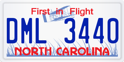 NC license plate DML3440