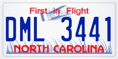 NC license plate DML3441