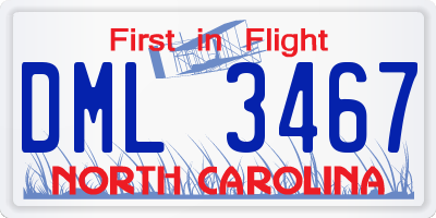 NC license plate DML3467