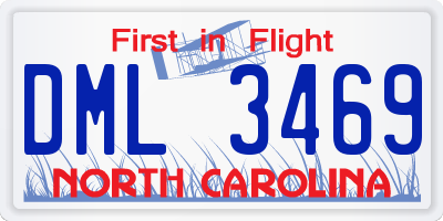 NC license plate DML3469