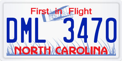 NC license plate DML3470