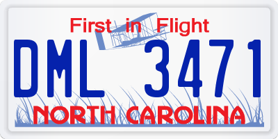NC license plate DML3471