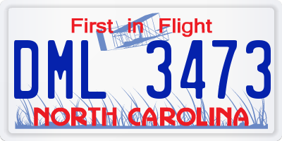 NC license plate DML3473
