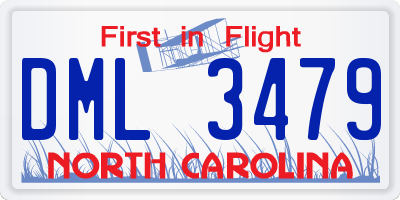 NC license plate DML3479