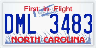 NC license plate DML3483