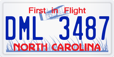 NC license plate DML3487