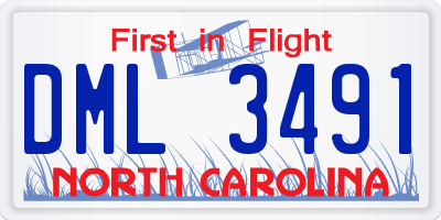 NC license plate DML3491
