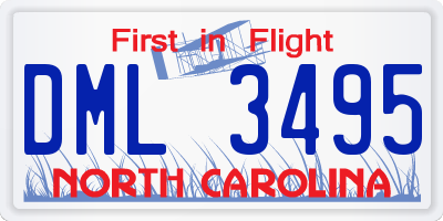NC license plate DML3495