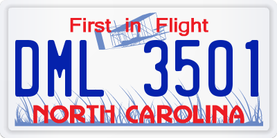 NC license plate DML3501