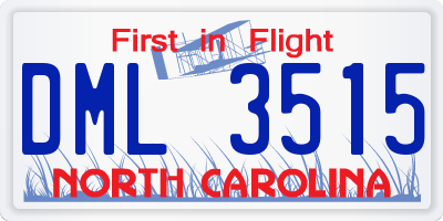 NC license plate DML3515