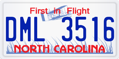 NC license plate DML3516