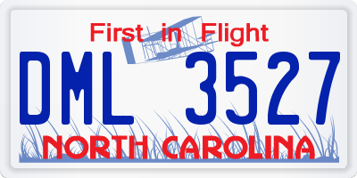 NC license plate DML3527