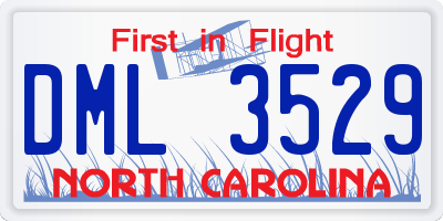 NC license plate DML3529