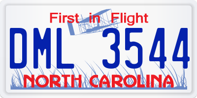 NC license plate DML3544