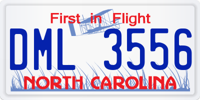 NC license plate DML3556