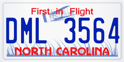NC license plate DML3564