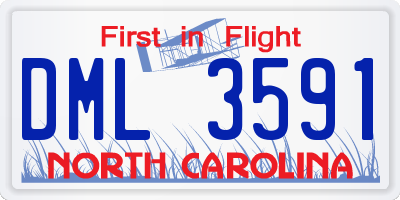 NC license plate DML3591