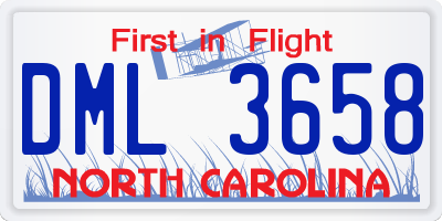 NC license plate DML3658
