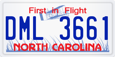 NC license plate DML3661