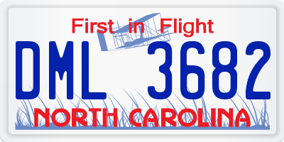 NC license plate DML3682