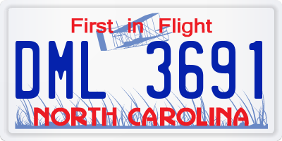 NC license plate DML3691