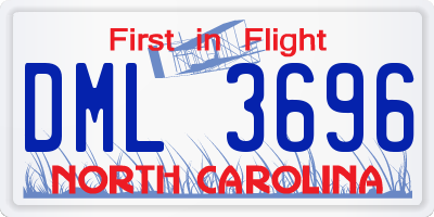 NC license plate DML3696