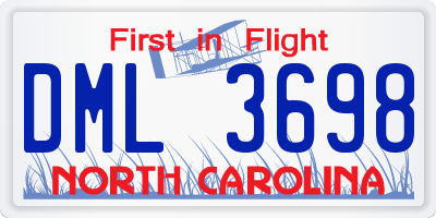 NC license plate DML3698
