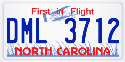 NC license plate DML3712