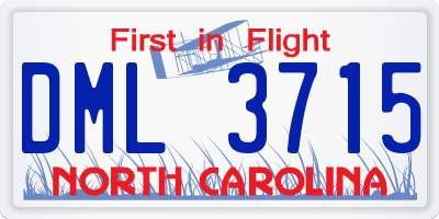 NC license plate DML3715
