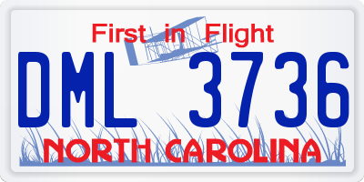 NC license plate DML3736