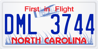 NC license plate DML3744
