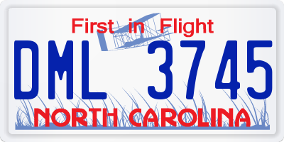 NC license plate DML3745