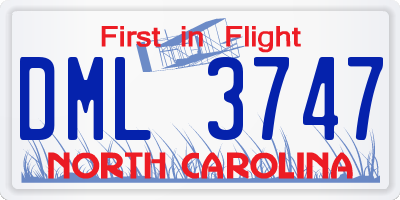 NC license plate DML3747