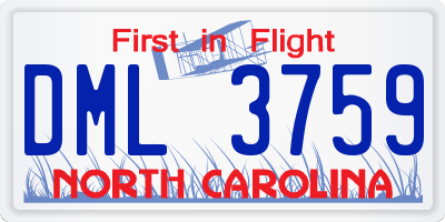 NC license plate DML3759