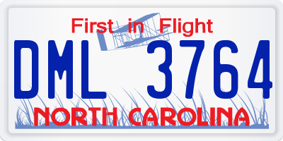 NC license plate DML3764