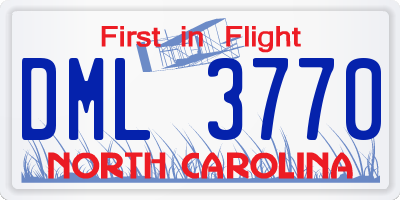 NC license plate DML3770