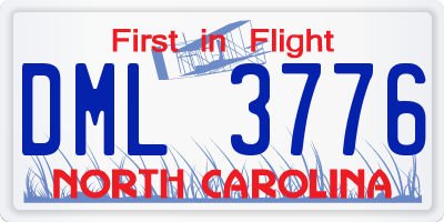 NC license plate DML3776