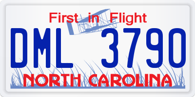 NC license plate DML3790