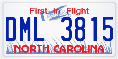 NC license plate DML3815