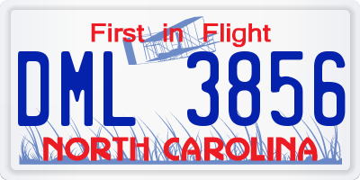 NC license plate DML3856