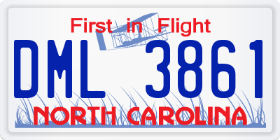 NC license plate DML3861