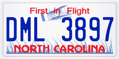 NC license plate DML3897