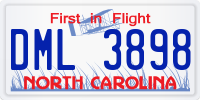 NC license plate DML3898