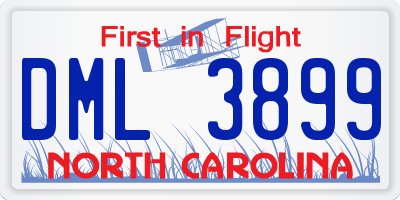 NC license plate DML3899