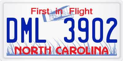 NC license plate DML3902