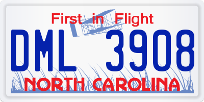 NC license plate DML3908