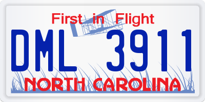 NC license plate DML3911